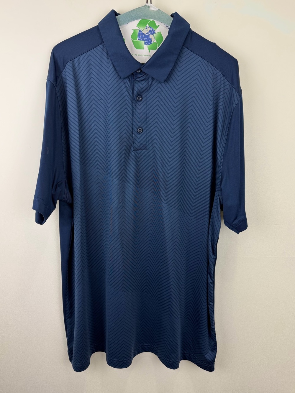 Under Armour HeatGear Men’s XL Navy Chevron Golf Polo Loose Fit